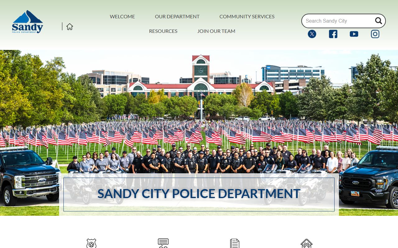 Sandy Police Department website for busted mugshots and arrest data